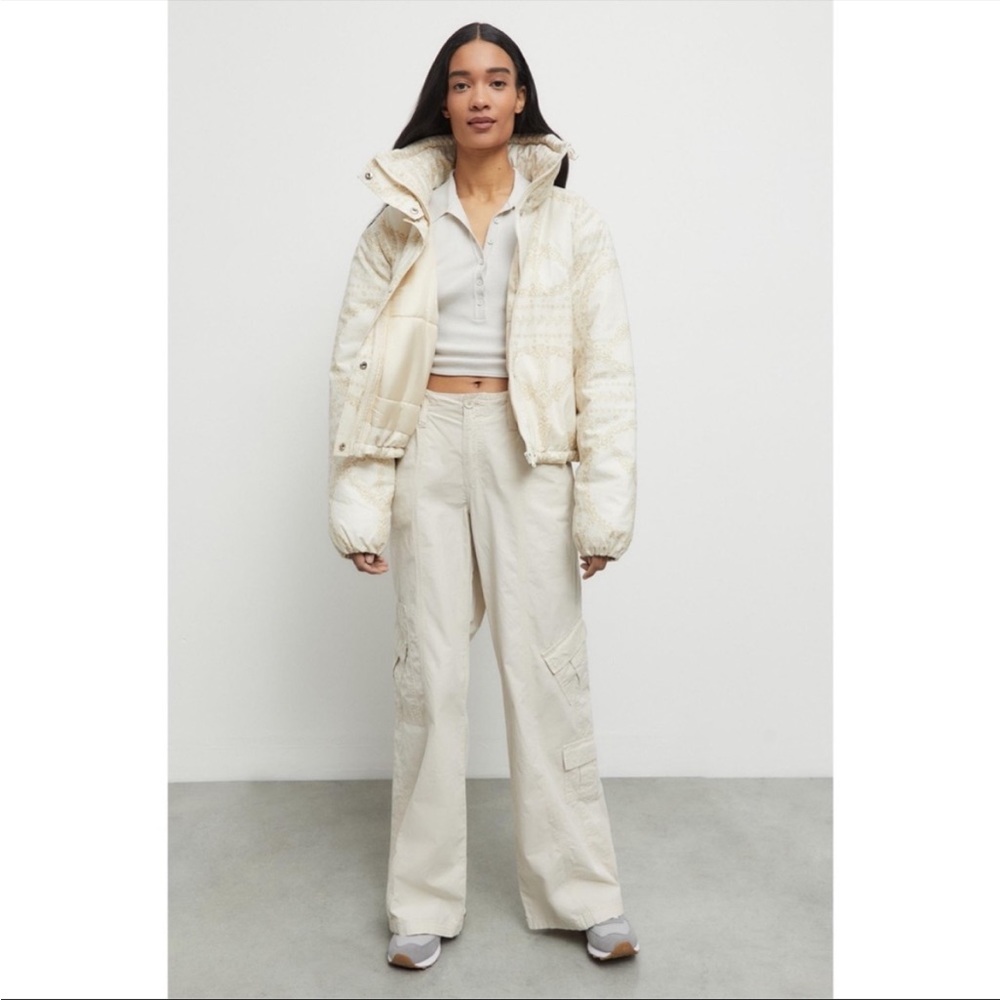 BDG Isla Linen Printed Puffer Jacket - Picture 2 of 7